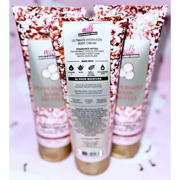 Bath & Body Works Peppermint Bark Truffle Ultimate Hydration Body Cream x3 - Picture 4 of 4